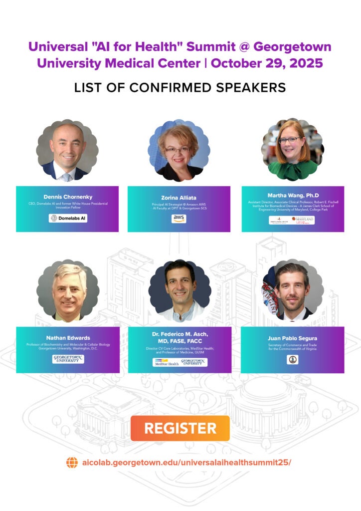 AI for Health Summit 2025 features leaders from AWS, MedStar Health, and Georgetown University.